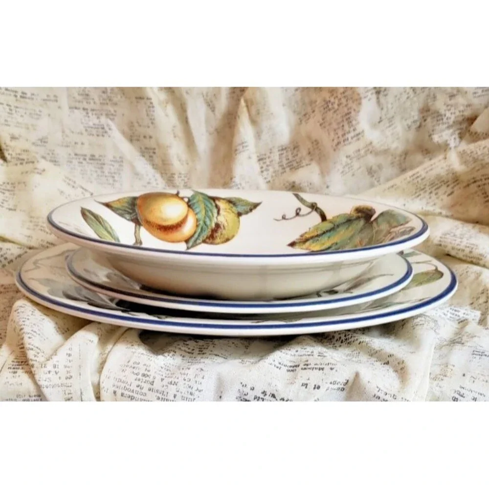 Pier 1 Macintosh 12 Piece Set Dinner, Salad Plates and Bowls - Made in England